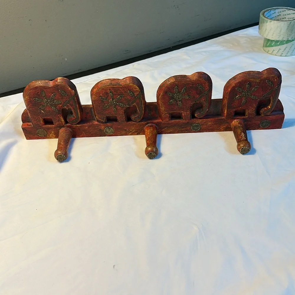 Handcrafted Elephant Wall Hook Rack